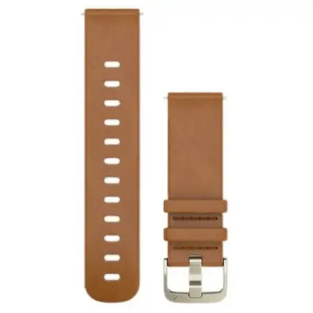 Garmin Quick Release Brown Leather Band with Silver Hardware (22 mm)
