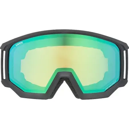 Uvex Athletic FM Black Mat Mirror Green (One Size)