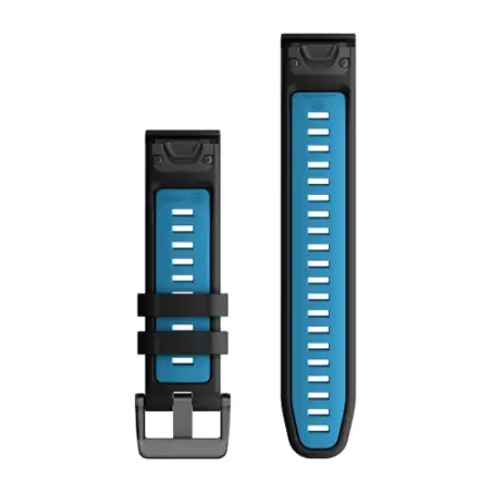 Garmin QuickFit 22 Black/Cirrus Blue Silicone Band