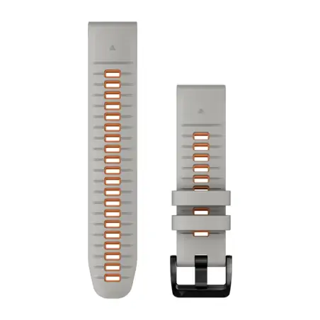 Garmin QuickFit 22 Fog Grey/Ember Orange Silicone Band
