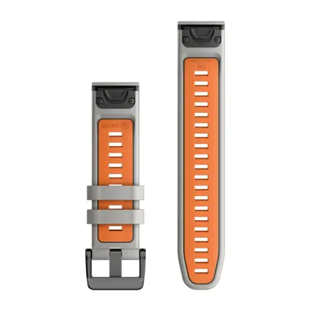 Garmin QuickFit 22 Fog Grey/Ember Orange Silicone Band