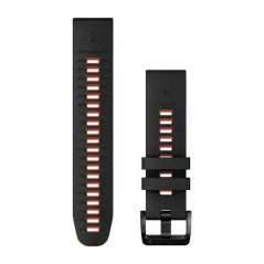 Garmin QuickFit 22 Black/Flame Red Silicone Band