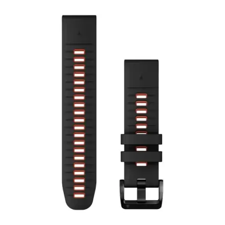 Garmin QuickFit 22 Black/Flame Red Silicone Band