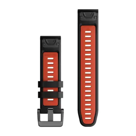 Garmin QuickFit 22 Black/Flame Red Silicone Band
