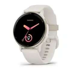 Garmin Vivoactive 5 Cream Gold Aluminum Bezel with Ivory Case and Silicone Band - 24 interest free i