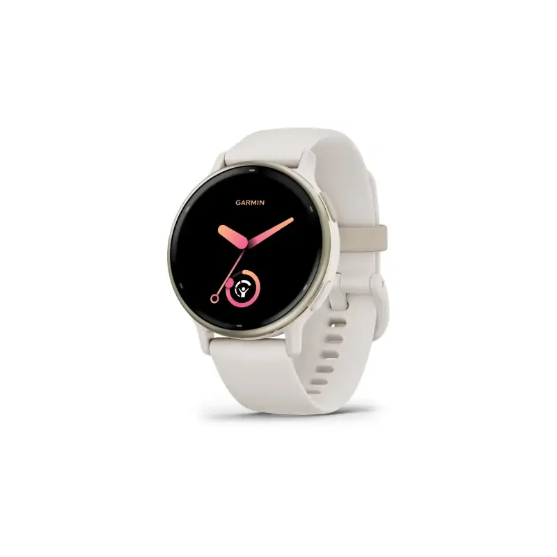 Garmin Vivoactive 5 Cream Gold Aluminum Bezel with Ivory Case and Silicone Band - 24 interest free i