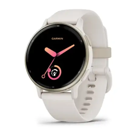 Garmin Vivoactive 5 Cream Gold Aluminum Bezel with Ivory Case and Silicone Band - 24 interest free i
