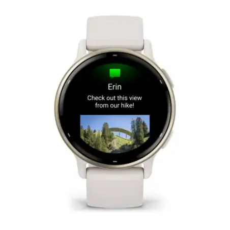 Garmin Vivoactive 5 Cream Gold Aluminum Bezel with Ivory Case and Silicone Band - 24 interest free i