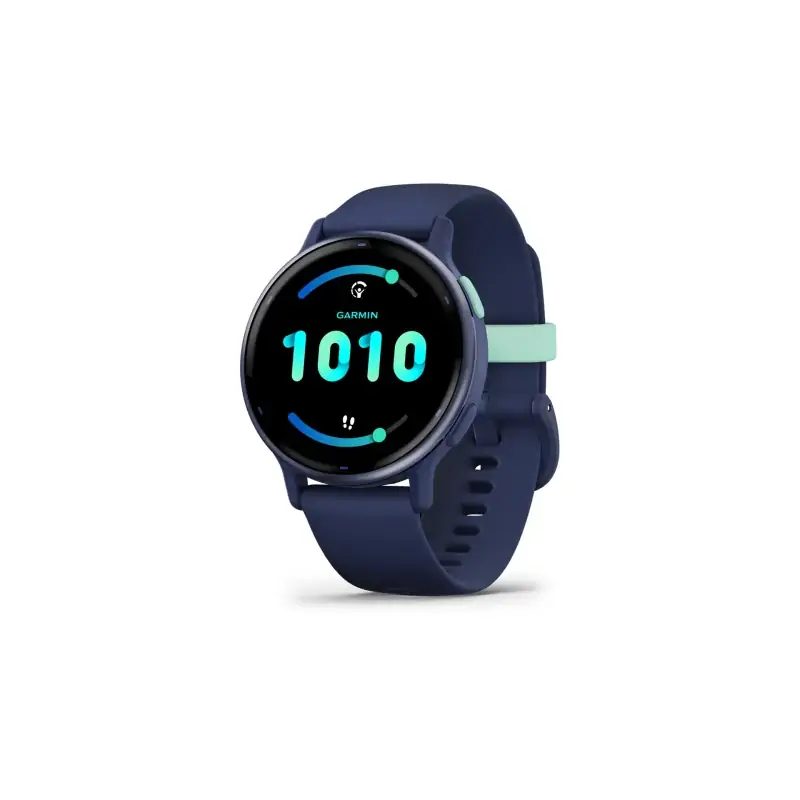 Garmin Vivoactive 5 Metallic Navy Aluminum Bezel with Navy Case and Silicone Band - 24 interest free