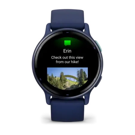 Garmin Vivoactive 5 Metallic Navy Aluminum Bezel with Navy Case and Silicone Band - 24 interest free