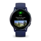 Garmin Vivoactive 5 Metallic Navy Aluminum Bezel with Navy Case and Silicone Band - 24 interest free