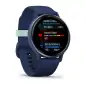Garmin Vivoactive 5 Metallic Navy Aluminum Bezel with Navy Case and Silicone Band - 24 interest free