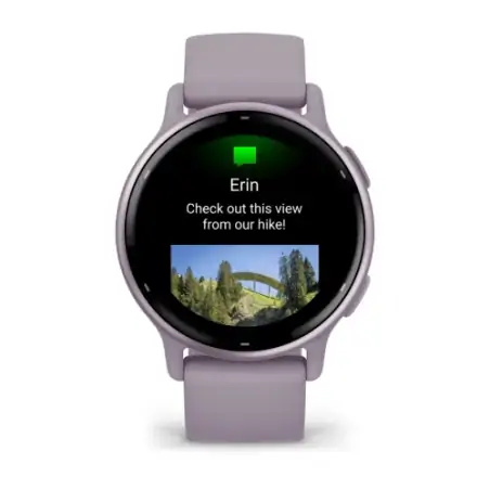 Garmin Vivoactive 5 Metallic Orchid Aluminum Bezel with Orchid Case and Silicone Band - 24 interest
