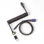 Keychron Premium Coiled Aviator Angled Cable - Rainbow Plated Black