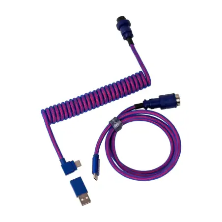 Keychron Premium Coiled Aviator Angled Cable - Purple