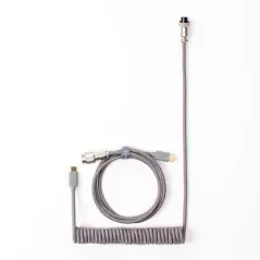 Keychron Coiled Aviator Cable Gray Straight