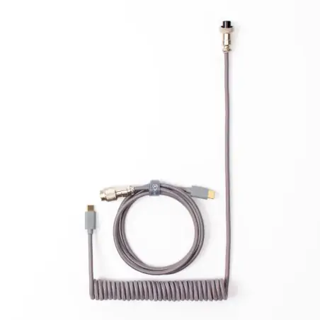 Keychron Coiled Aviator Cable Gray Straight