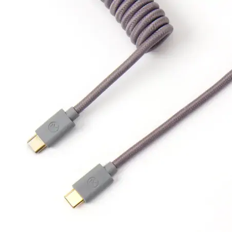 Keychron Coiled Aviator Cable Gray Straight
