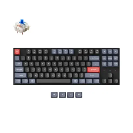 Keychron K8 Pro QMK/VIA Wireless Mechanical Keyboard Black Gateron G Pro Blue Switches - 12 άτοκες δόσεις