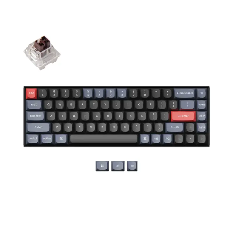 Keychron K6 Pro QMK/VIA Wireless Custom Mechanical Keyboard RGB Black Brown Switches - 12 άτοκες δόσεις