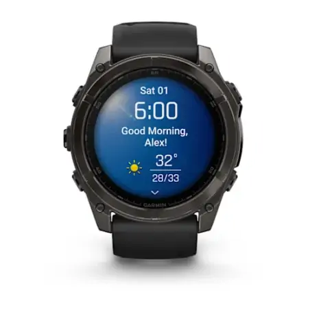 Garmin Fenix 8 51mm AMOLED Carbon Gray DLC Sapphire Titanium with Black/Pebble Gray - 24 άτοκες δόσεις