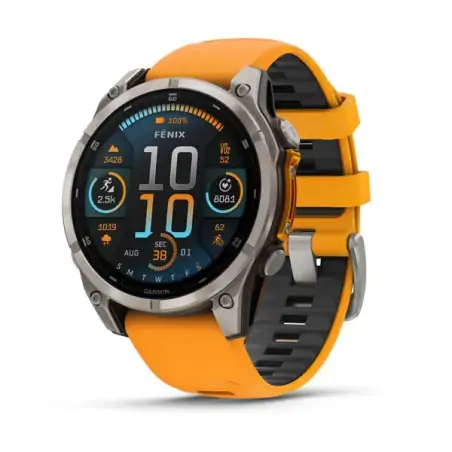 Garmin Fenix 8 47mm AMOLED Sapphire Titanium with Spark Orange/Graphite - 24  Άτοκες Δόσεις