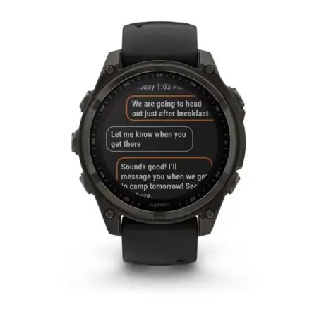 Garmin Fenix 8 47mm AMOLED Sapphire Titanium Carbon Gray DLC with Black/Pebble Gray - 24 άτοκες δόσεις