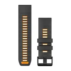 Garmin QuickFit 26 Silicone Band Graphite with Spark Orange