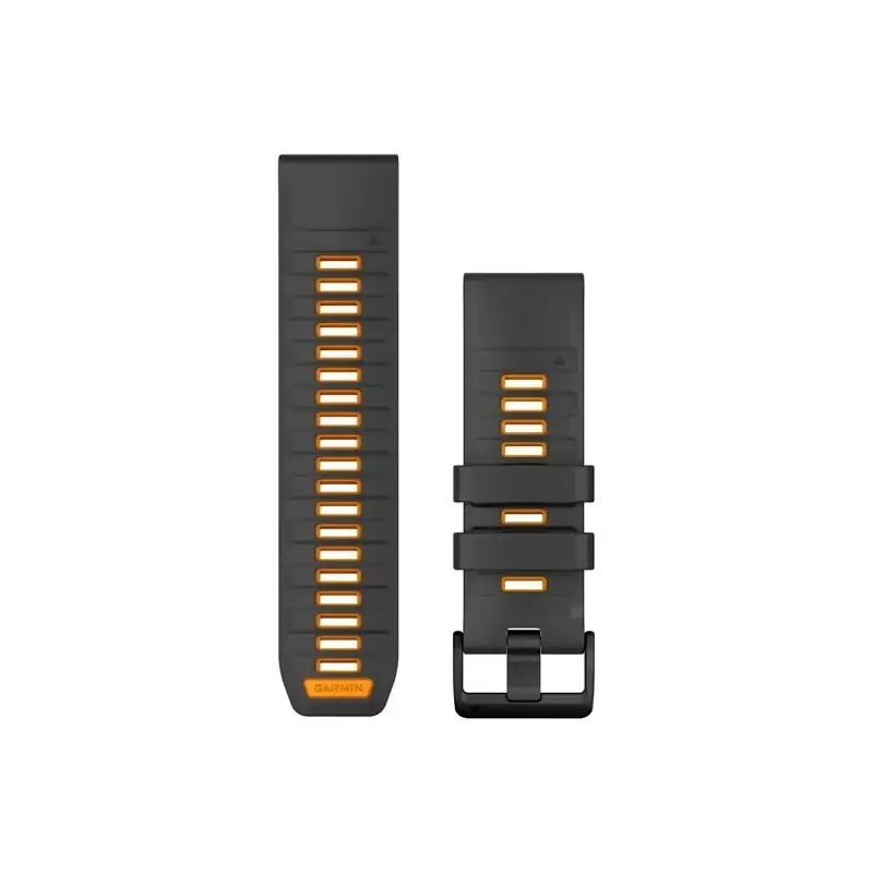 Garmin QuickFit 26 Silicone Band Graphite with Spark Orange