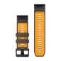 Garmin QuickFit 26 Silicone Band Graphite with Spark Orange