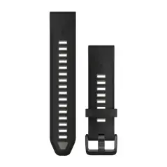 Garmin QuickFit 20 Silicone Band Black with Pebble Gray