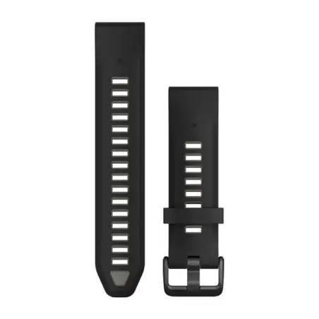 Garmin QuickFit 20 Silicone Band Black with Pebble Gray