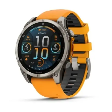 Garmin Fenix 8 51mm AMOLED Sapphire Titanium with Spark Orange and Graphite - 24 άτοκες δόσεις