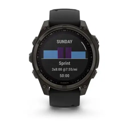 Garmin Fenix 8 51mm Solar Sapphire Titanium Carbon Gray with Black and Pebble Gray - 24 Άτοκες Δόσεις