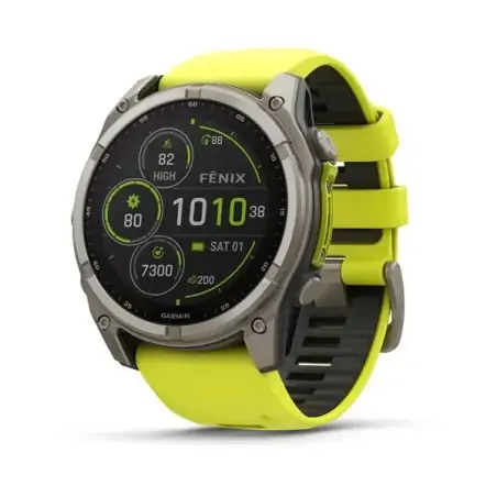 Garmin Fenix 8 47mm Solar Sapphire Titanium with Amp Yellow and Graphite - 24 άτοκες δόσεις