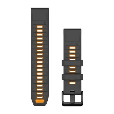 Garmin QuickFit 22 Silicone Band Graphite with Spark Orange