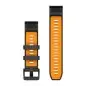 Garmin QuickFit 22 Silicone Band Graphite with Spark Orange