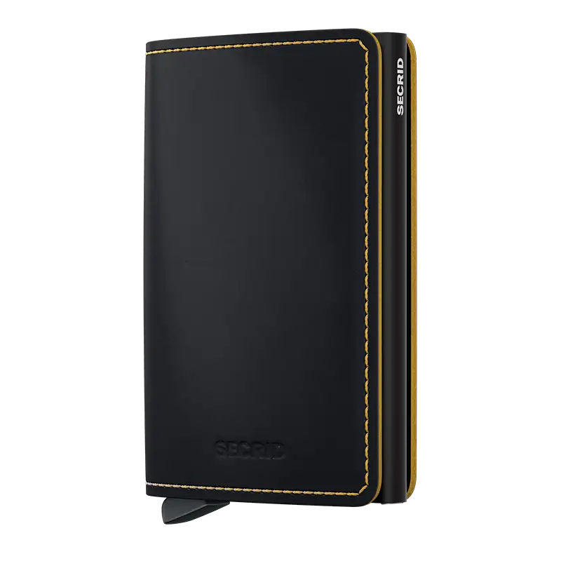 Secrid Slimwallet Matte Black & Ochre