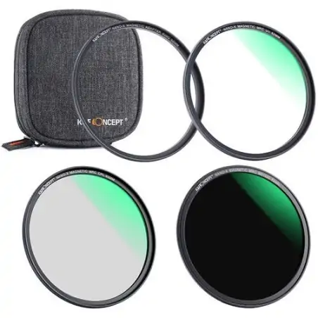 KampF Concept 49mm Magnetic UV Circular Polarizer amp ND1000 WaterproofScratchResistantAntireflection Filter Kit With Case