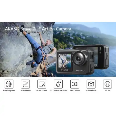Akaso Brave 7 LE 4K Waterproof Dual Screens Sport Action Camera Waterproof