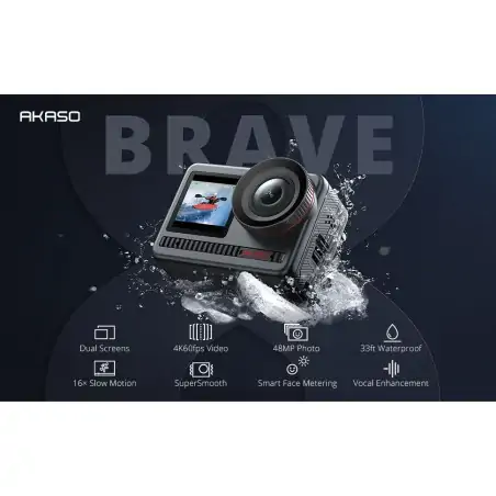 Akaso Brave 8 SuperSmooth Action Camera 4K60fps48MP8K TimeLapse