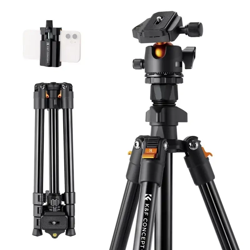 KampF Concept B1234M Travel Tripod Compact Vlog Camera Tripod Flexible With BH28L Ball Head KF09101V1