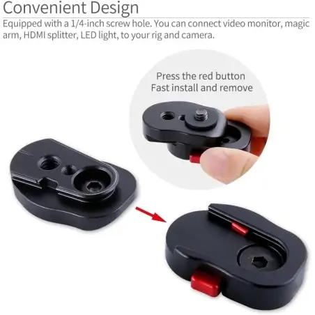 Feelworld QR14 Quick Release Plate for 35 to 7 Monitor with 14 Inch Screw