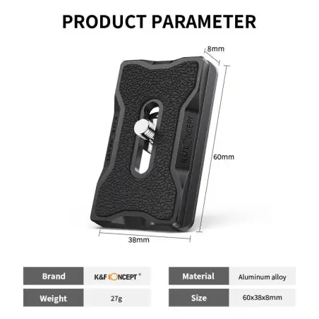 KampF Concept KF28PL Aluminium Quick Release Plate for Arca Swiss Camera Tripod Ball Head and KF28 Ball Head KF31030