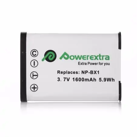 Powerextra SNBX1 Replacement Battery For Sony Sony NPBX1 1600mAh Liion
