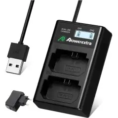 Powerextra DSFZ100 Dual Battery Charger with USB ACDC Power Adapter and LCD Display for Sony NPFZ100 Battery