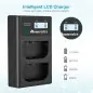 Powerextra DSLPE6 Dual Battery Charger with USB ACDC Power Adapter and LCD Display for Canon LPE6 LPE6N Battery 