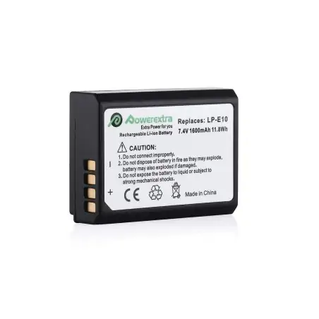 Powerextra CNLPE10 Replacement Battery For Canon LPE10 1600mAh Liion