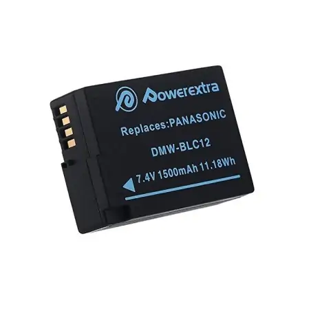 Powerextra PSOBLC12 Replacement Battery For Panasonic DMWBLC12 1500mAh Liion
