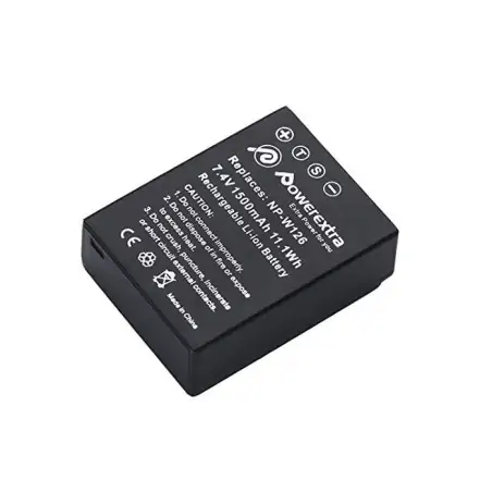 Powerextra FJW126 Replacement Battery For Fujifilm NPW126 1500mAh Liion